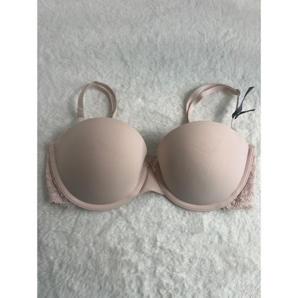 Aerie Real Sunnie Strapless Lightly Lined Bra Womens Removable Straps Pink 32D - Picture 1 of 6